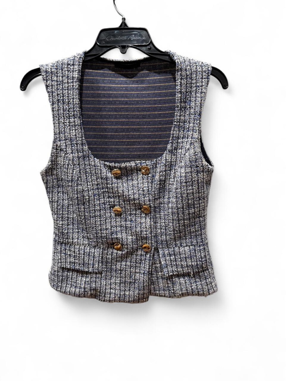 Classic Women's Tweed Button-Front Vest